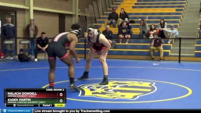 184 lbs Cons. Round 2 - Malachi Dowdell, Simpson University (Calif.) vs Kaden Martin, Arizona Christian University (Ariz.)