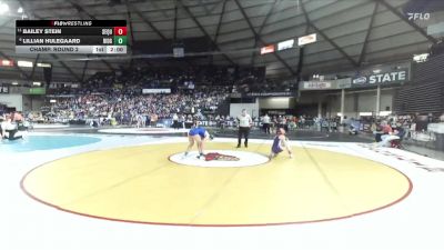 Girls 2A 120 lbs Champ. Round 2 - Bailey Stein, Sequim (Girls) vs Lillian Hulegaard, Ridgefield (Girls)