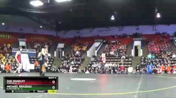 125 lbs Quarterfinals (8 Team) - Zak Shadley, Clinton HS vs Michael Brazeau, Gladstone HS