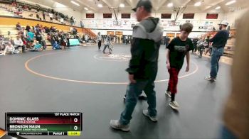 91 lbs 1st Place Match - Bronson Haun, Shoshoni Junior High School vs Dominic Glass, Cody Middle School