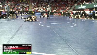 3A-126 lbs Cons. Round 2 - Danny Cleveland, Sioux City East vs Kash Kiner, Valley, West Des Moines