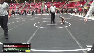 55 lbs Champ. Round 1 - Jesse Wright, Oz Trojan Wrestling Club vs Zion Rodriguez, Dodge City Wrestling Academy