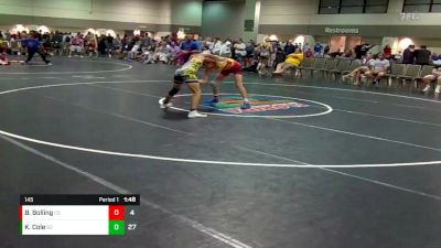 145 lbs Placement Matches (8 Team) - Keith Cole, Brevard FCA-Alpha Dogz vs Brenden Bolling, Nebraska Hangin` Loose