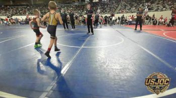 43 lbs Consi Of 16 #2 - Finlee Bowman, Team Tulsa Wrestling Club vs Weston Atkinson, Honey Badgers Wrestling Club