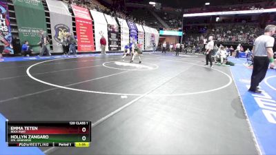 120 Class 1 lbs Champ. Round 1 - Hollyn Zangaro, Ste. Genevieve vs Emma Teten, Rock Port