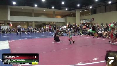 45 lbs Round 5 (6 Team) - Jayce-Wyatt Burgess, Gulf Coast WC vs Declan Ballas, Gladiator WA