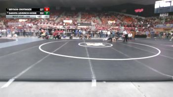 150 lbs Cons. Round 1 - Dakota Leverich-Howe, Frontenac HS vs Bryson Crotinger, Carbondale-Santa Fe Trail HS