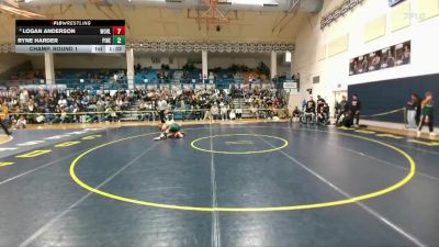 144 lbs Champ. Round 1 - Logan Anderson, Worland vs Ryne Harder, Pinedale