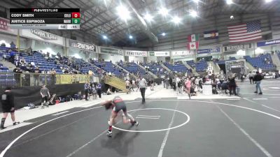 106 lbs Consolation - Cody Smith, Colorado Top Team vs Justice Espinoza, Warrior WC