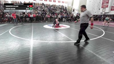 144 lbs Semifinal - Brenton Allain, Bridgewater-Raynham vs Aidan Baum, Milford