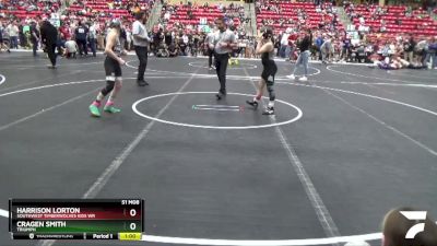 110 lbs Quarterfinal - Cragen Smith, Triumph vs Harrison Lorton, Southwest Timberwolves Kids Wr