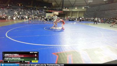 115 lbs Semifinal - Jordyn O`Neill, Team Scorpion Wrestling Club vs Portia Erickson, Clark County Youth Wrestling