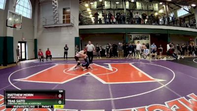 126 lbs Quarterfinal - Matthew Morin, St. John`s College vs Teag Saito, Christian Brothers Academy(NJ)