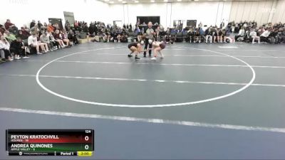 124 lbs Round 2 (4 Team) - Peyton Kratochvill, Holmen vs Andrea Quinones, Apple Valley