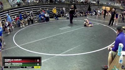 58 lbs Semis & 1st Wrestleback (8 Team) - Kinley Pederson, Minnesota Storm Blue vs Isabelle Harvey, Idaho