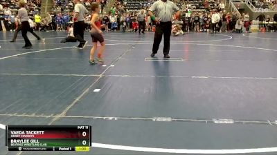 73 lbs Champ. Round 1 - Braylee Gill, Beatrice Wrestling Club vs Vaeda Tackett, Sidney Cowboys