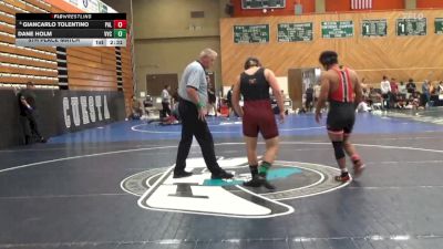 184 lbs 5th Place Match - Dane Holm, Victor Valley College vs Giancarlo Tolentino, Palomar College