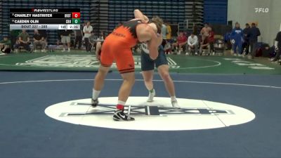 285 lbs Quarterfinal - Charley Hastriter, Oregon State vs Caeden Olin, California Baptist