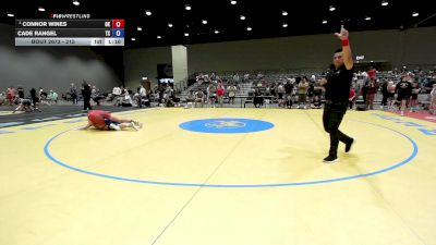 215 lbs 1st Place Match - Connor Wines, OK vs Cade Rangel, TX