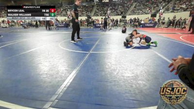 43 lbs Round Of 32 - Brycen Leal, Jacket Wrestling Club vs Walker Williams, Team Tulsa Wrestling Club