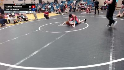 126 lbs Cons. Semis - Justus Peregrina, Buzzsaw Wrestling Club vs Kole Younger, Team Idaho Wrestling Club