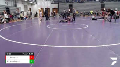 83-90 lbs Cons. Round 3 - Lane Burns, PAWS Elite Wrestling vs Mason Spradley, Boonville Wrestling Club