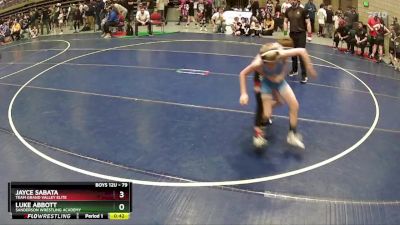 79 lbs Cons. Round 2 - Jayce Sabata, Team Grand Valley Elite vs Luke Abbott, Sanderson Wrestling Academy