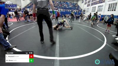 92 lbs Quarterfinal - Landon Heskett, Newkirk Takedown Club vs Mac Boso, Choctaw Ironman Youth Wrestling