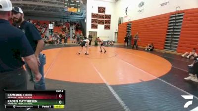 126 A & B 3rd Place Match - Cameron Hiner, Worland Middle School vs Kaden Matthiesen, Worland Middle School