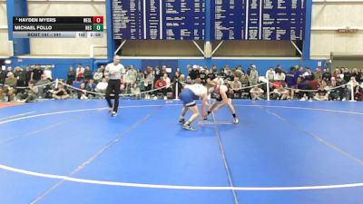 141 lbs Quarterfinal - Hayden Myers, Wesleyan (ct) vs Michael Follo, New England College