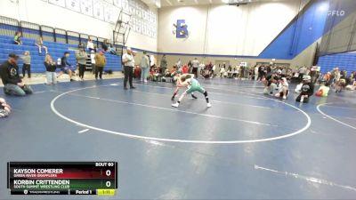 65 lbs Semifinal - Korbin Crittenden, South Summit Wrestling Club vs Kayson Comerer, Green River Grapplers