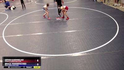 110 lbs Quarterfinal - Aryan Karimnejad, Pinnacle Wrestling Club vs Brock Manderschied, Peak Wrestling Club