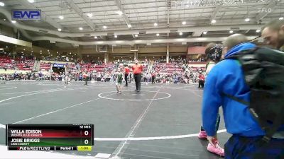 45 lbs Champ. Round 1 - Josie Briggs, Linn County vs Willa Edison, Wichita Blue Knights