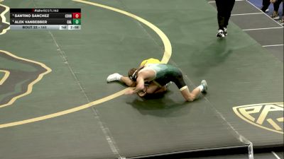 141 lbs 3rd Place Match - Alek Vanbebber, Cal Poly vs Santino Sanchez, CSU Bakersfield