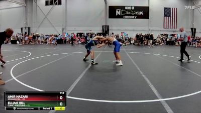 144 lbs Round 1 (8 Team) - Elijah Hill, Clinic Wrestling vs Amir Nazari, Scanlan WA