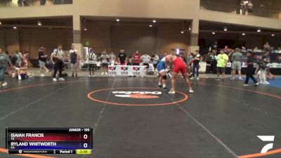 195 lbs Semifinal - Isaiah Francis, TX vs Ryland Whitworth, CA