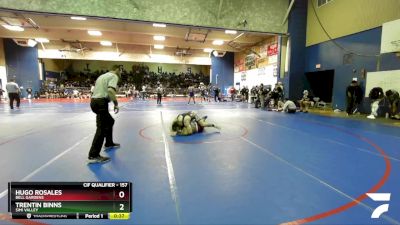 157 lbs Cons. Round 2 - Trentin Binns, Simi Valley vs Hugo Rosales, Bell Gardens