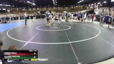 110 lbs Quarterfinal - Allison Shelton, Greeneville vs Mariah Mills, Matanzas