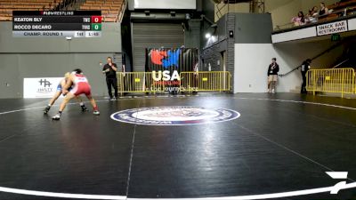 Junior Boys - 132 lbs Champ. Round 1 - Rocco Decaro, Temecula Valley High School Wrestling vs Keaton Bly, Tracy Wrestling Club