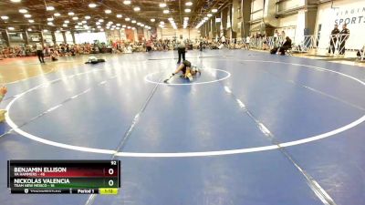 92 lbs Rd# 8- 12:30pm Saturday Final Pool - Nickolas Valencia, Team New Mexico vs Benjamin Ellison, VA Hammers