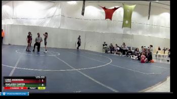 55 lbs Cons. Semi - Lyric Anderson, Indiana vs Maeleigh Carter, Jimtown Wrestling Club