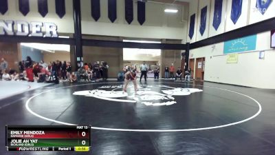 100lbs Cons. Round 3 - Jolie Ah Yat, Richland (Girls) vs Emily Mendoza, Napavine (Girls)