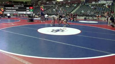 4A 215 lbs Cons. Semi - Porter Bird, GRAVETTE HIGH SCHOOL vs Zydon Ballard, BERRYVILLE HIGH SCHOOL