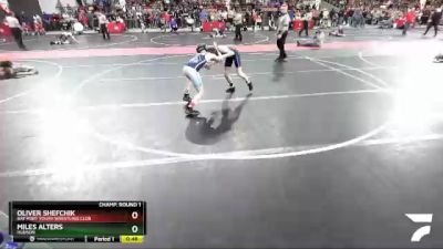 91 lbs Champ. Round 1 - Oliver Shefchik, Bay Port Youth Wrestling Club vs Miles Alters, Hudson