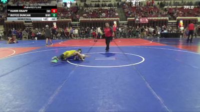 66 lbs Semifinal - Royce Duncan, Miles City Wrestling Club vs Kanin Knaff, Shepherd Wrestling Club
