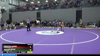 113 lbs Quarterfinals (8 Team) - Nathan Reyes, Cathedral vs Preston Haines, Brownsburg