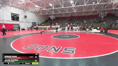 157 lbs 1st Place Match - Ammar Khan, Sacramento City College vs Jacob Gamino, Mt. San Antonio