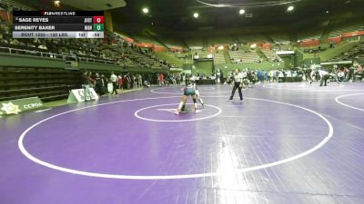 130 lbs Consi Of 8 #2 - Sage Reyes, Justin Garza vs Serenity Baker, Highland (Bakersfield)