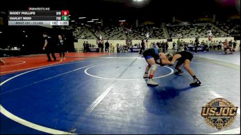 73 lbs 5th Place - Bodey Phillips, Bristow Elementary Wrestling Club vs Oakley Reed, Proving Grounds Wrestling
