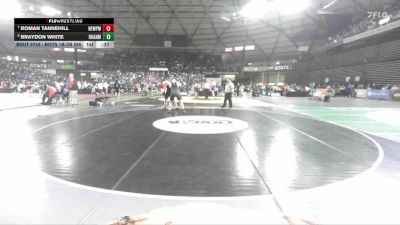 Boys 1B/2B 285 Cons. Round 5 - Braydon White, Okanogan vs Roman Tannehill, Newport